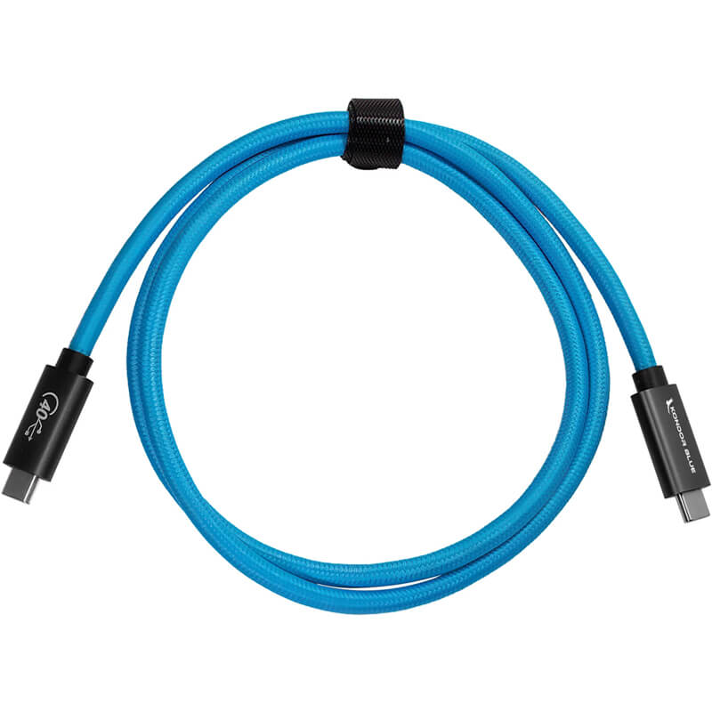 Kondor Blue Thunderbolt 4 USB 4.0 Type C Cable Blazing 40G Speeds 5A 100W